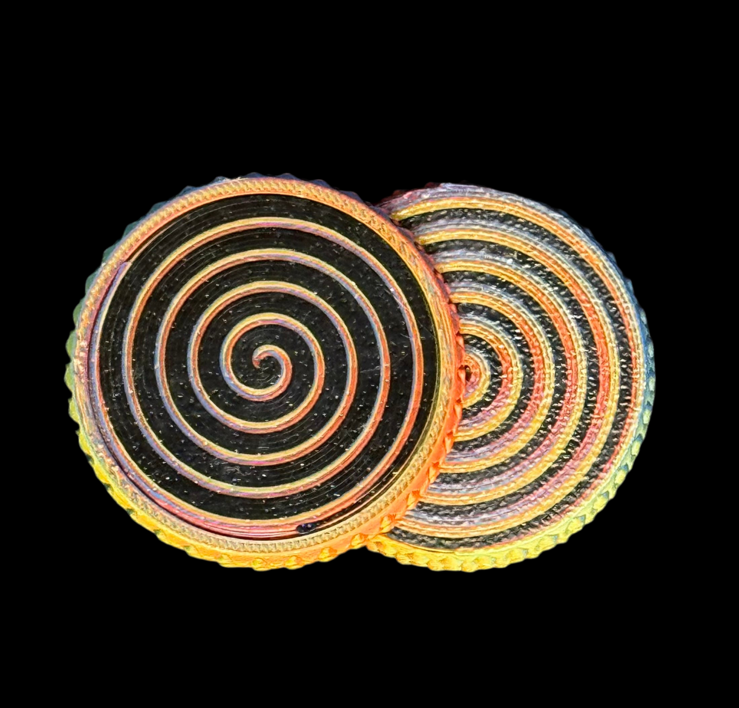 OG Flipster | Hypnotic Spiral | Dual-Sided
EDC Fidget Slider - Quiet & Loud Modes | Magnetic Haptic Pop Coin for Flip Tricks & Stress Relief